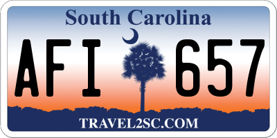 SC license plate AFI657