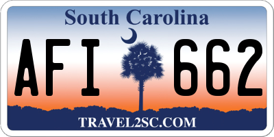 SC license plate AFI662