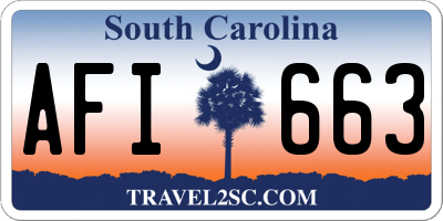 SC license plate AFI663