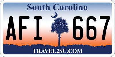 SC license plate AFI667