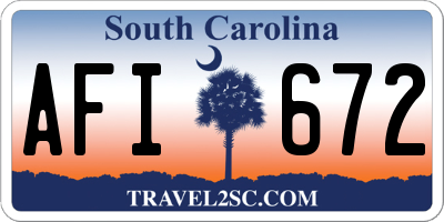 SC license plate AFI672