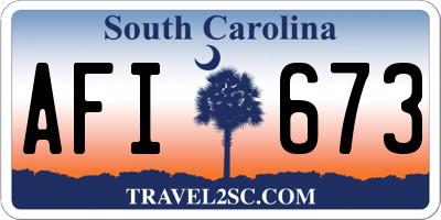 SC license plate AFI673