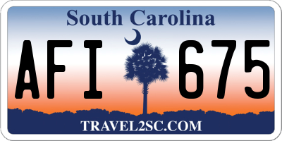 SC license plate AFI675