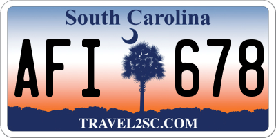 SC license plate AFI678