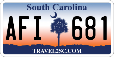 SC license plate AFI681