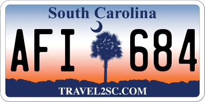 SC license plate AFI684