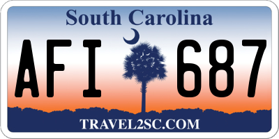 SC license plate AFI687