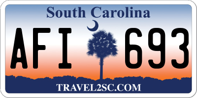 SC license plate AFI693
