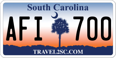 SC license plate AFI700