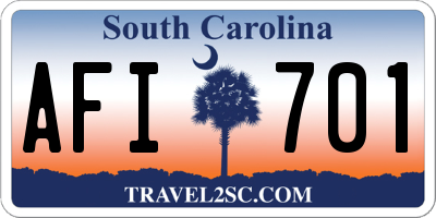 SC license plate AFI701