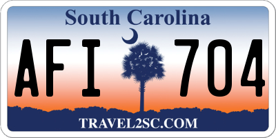 SC license plate AFI704