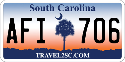 SC license plate AFI706