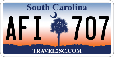 SC license plate AFI707