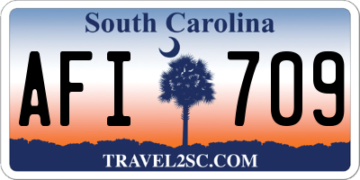 SC license plate AFI709