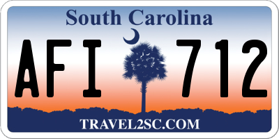 SC license plate AFI712