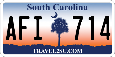 SC license plate AFI714