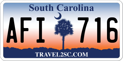 SC license plate AFI716