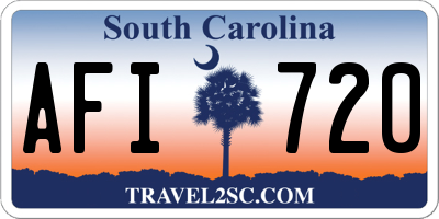 SC license plate AFI720