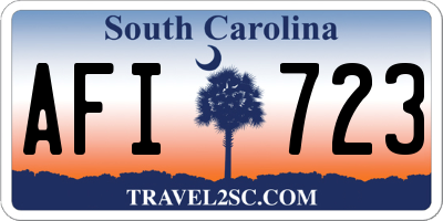 SC license plate AFI723