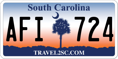 SC license plate AFI724