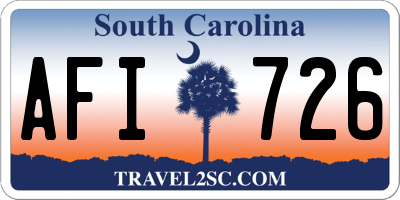 SC license plate AFI726