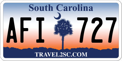 SC license plate AFI727