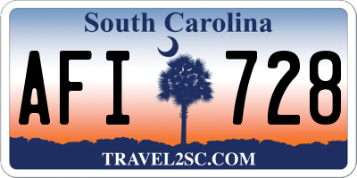 SC license plate AFI728