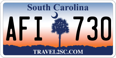 SC license plate AFI730