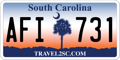 SC license plate AFI731