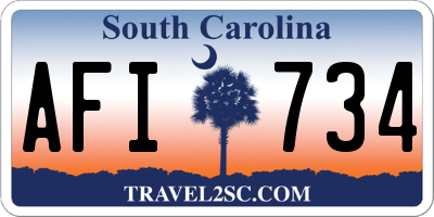 SC license plate AFI734