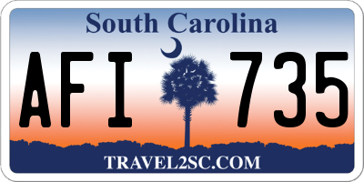 SC license plate AFI735