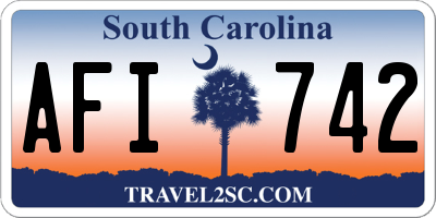 SC license plate AFI742