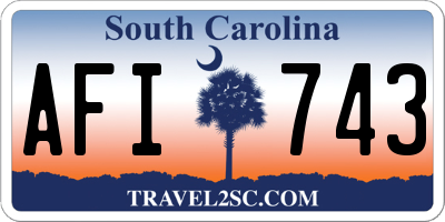 SC license plate AFI743