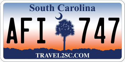 SC license plate AFI747