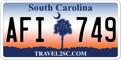 SC license plate AFI749