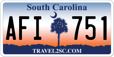 SC license plate AFI751
