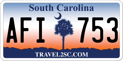 SC license plate AFI753