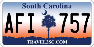 SC license plate AFI757