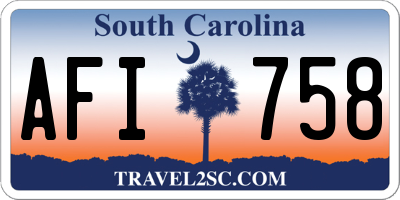 SC license plate AFI758