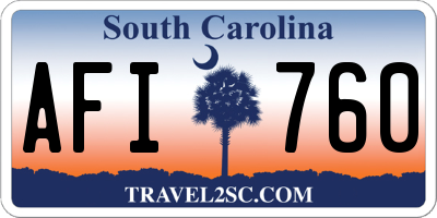 SC license plate AFI760