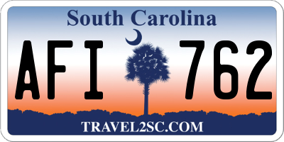 SC license plate AFI762