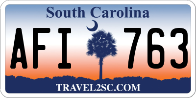 SC license plate AFI763