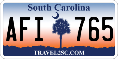 SC license plate AFI765