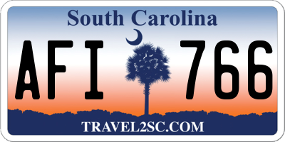 SC license plate AFI766