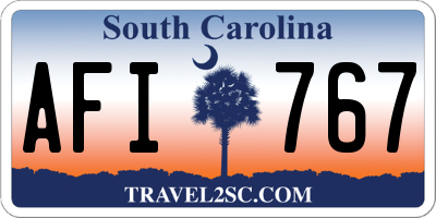 SC license plate AFI767