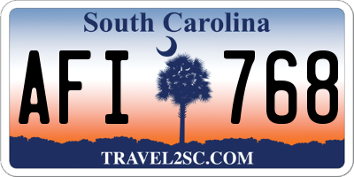 SC license plate AFI768