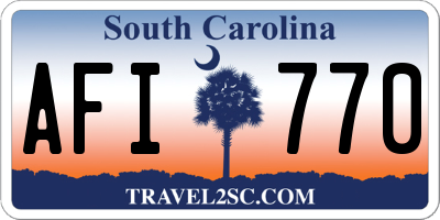 SC license plate AFI770