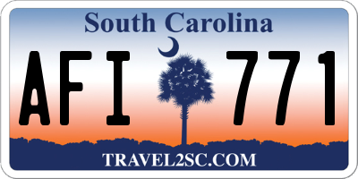 SC license plate AFI771