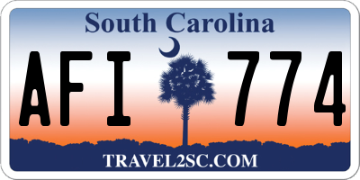 SC license plate AFI774