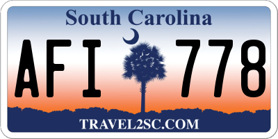 SC license plate AFI778